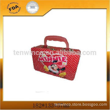 Popular cartoon portable tin boxes portable gift tin boxes